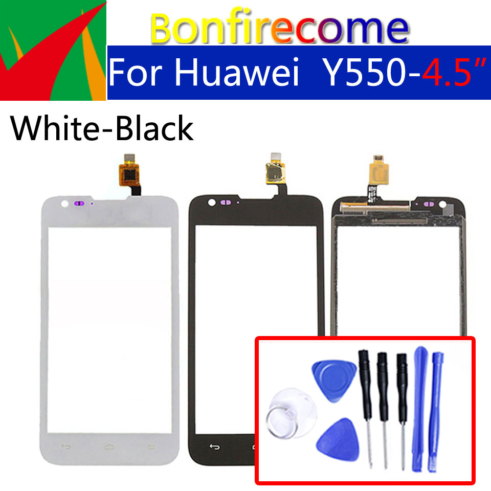 4.5 "Touchscreen Voor Huawei Ascend Y550 Y550-L01 \ L02 \ L03 Touch Screen Panel Sensor Digitizer Lcd Display Glas lens Panel