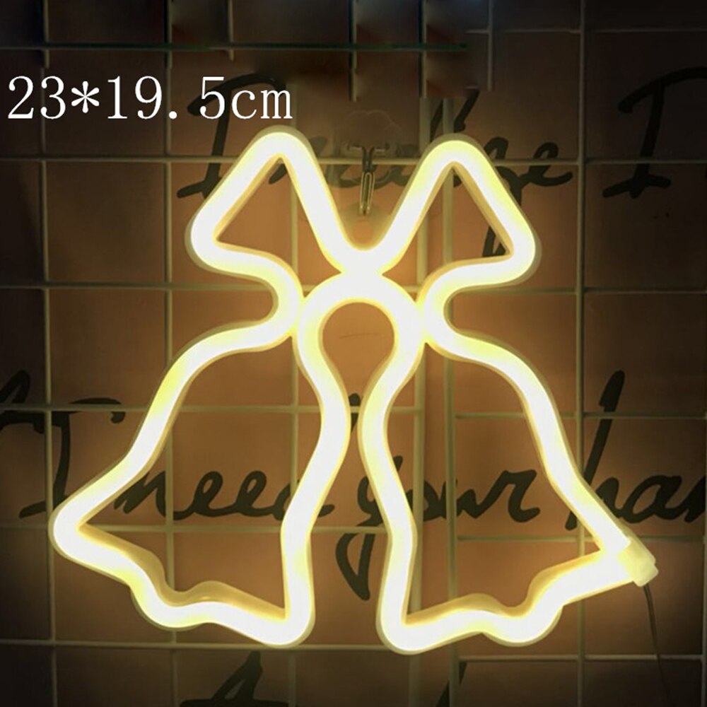 LED Neon Light USB/Battery Power Chirstmas Tree Snowflake Neon Sign Art Night Lamp Xmas Party Wedding Kids Room Decor