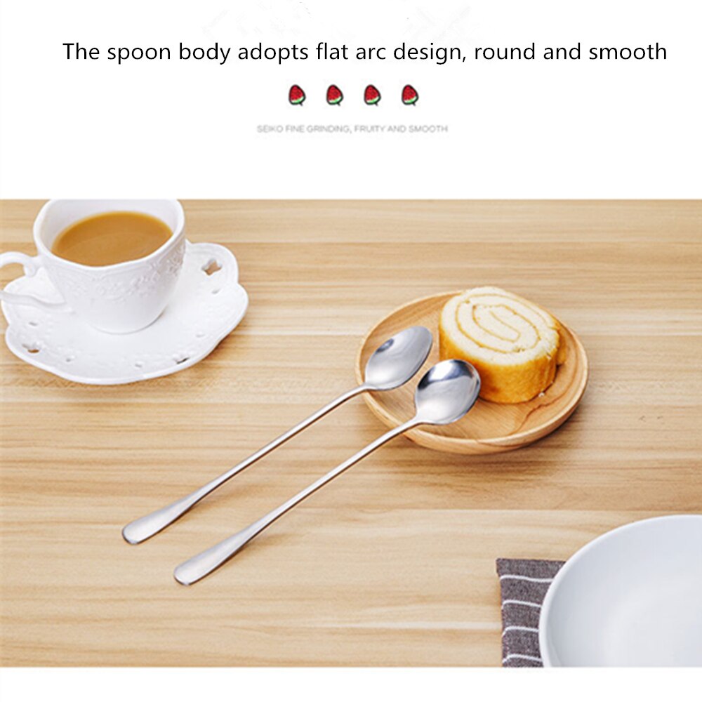 1Pc Stainless Steel Creativity Tea Spoon Dessert Coffee Ice Cream Stir Spoons Kitchen Accessories Bar Tools Long Handle