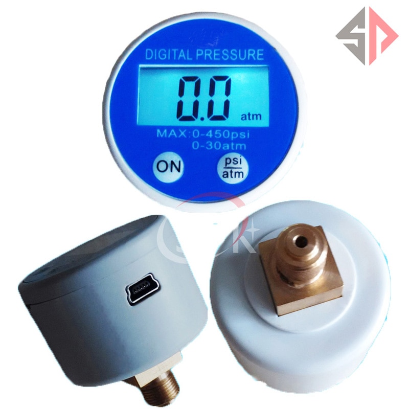 0-450 Psi Digitale Batterij Manometer Luchtdruk Meter Manometer Met Usb 1/8G Draad Droping