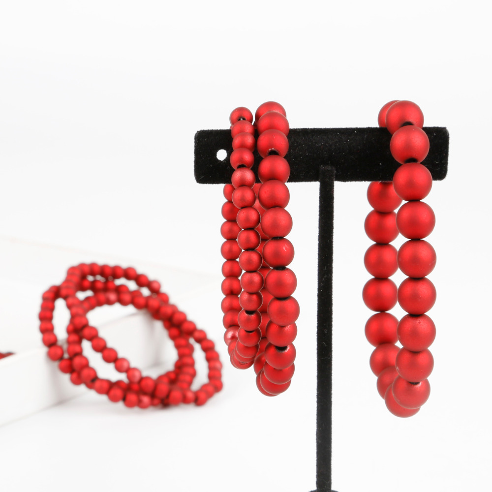 Røde runde perler/matte plastikperler/multistørrelse at vælge imellem/smykkefremstilling gør-det-selv/halskæde, armbånd, øreringe, håndværksperle
