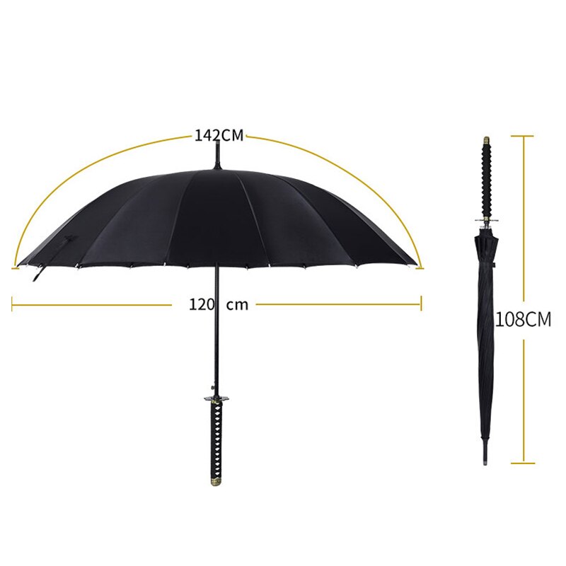 Japansk ninja-lignende paraply samurai sværd mænd store paraplyer regn kvinder vindtæt langt håndtag sombrilla automatico åben