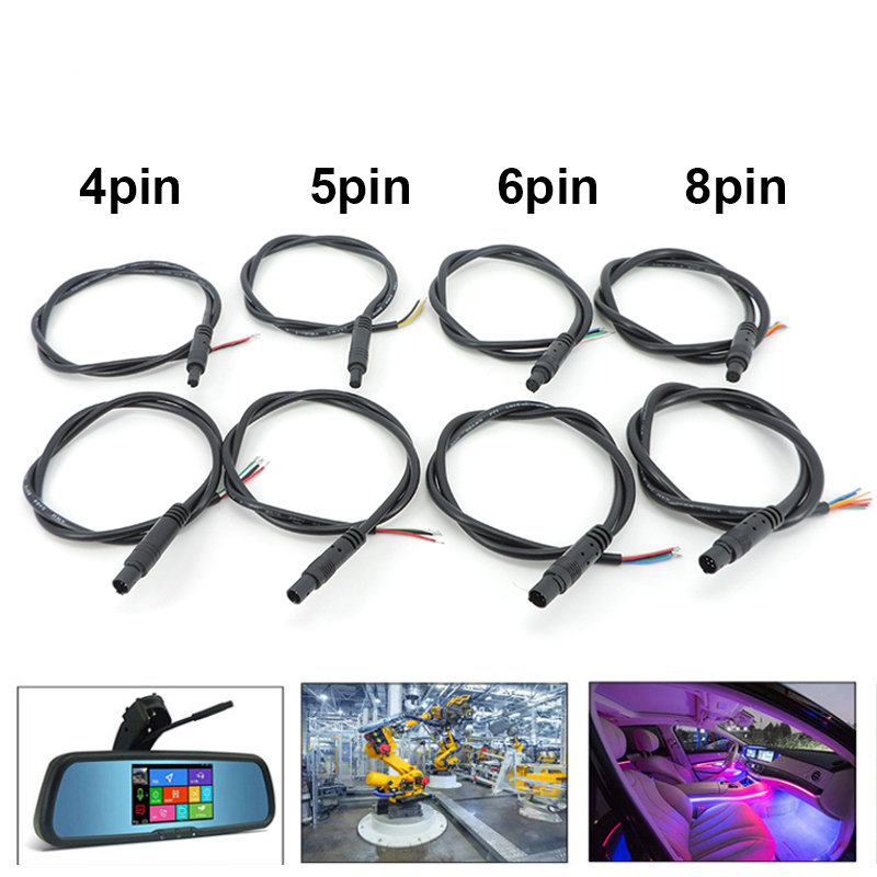 DIY 4/5/6 pin core Jack Car DVR Camera Extension Cable HD Monitor Vehicle Rear View/Back Up Camera Wire Male Female Plug Cord