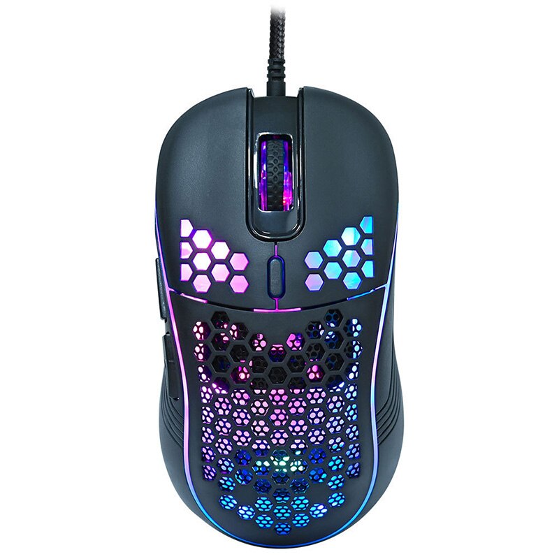 GM86 USB Wired Lightweight Gaming Mouse RGB Backlit Mouse with 6 Buttons 7200DPI Honeycomb Shell Mouse for PC Laptop Computer: Default Title