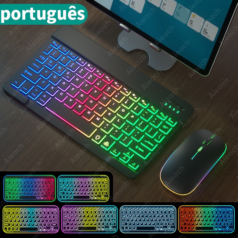Trådløst bluetooth-tastatur til nettbrett, mobiltelefon, vinduer, android, ios, nettbretttastatur, ultralett, slankt, bakgrunnsbelyst ipad-tastatur: Gul