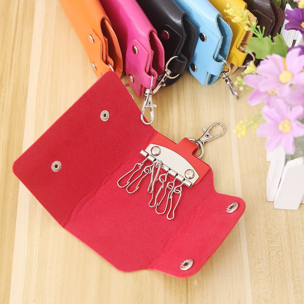 Offre spéciale en cuir PU gouvernante titulaires voiture porte-clés porte-clés sac étui portefeuille couverture boucle clé portefeuille étui voiture porte-clés