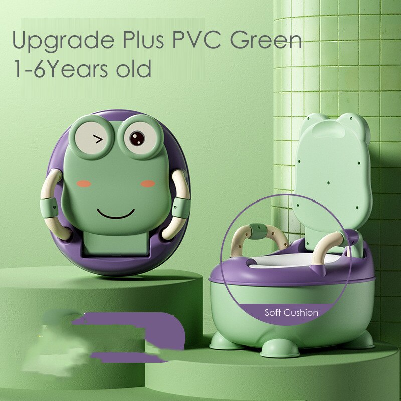 Children's Potties Portable Potty Training Urinal Toilet Seat Girls Boy Potty Kids Toilet Seat Toddler Pot Children Potty Bedpan: Plus Green PVC
