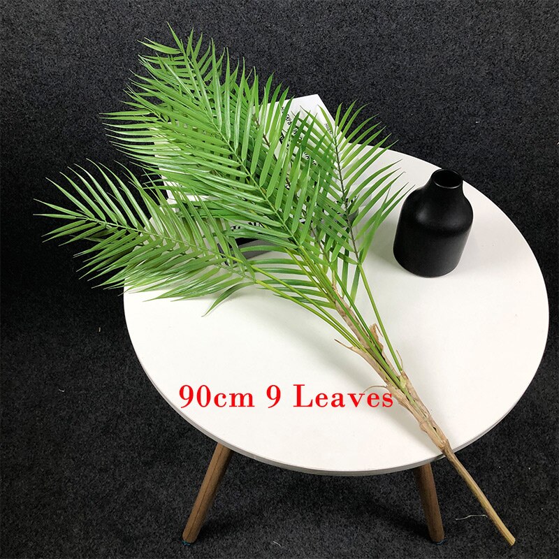 125cm grand palmier artificiel plantes tropicales faux Plam feuilles réel toucher plantes branche plastique Monstera feuillage mariage maison: 90cm 9 Leaves