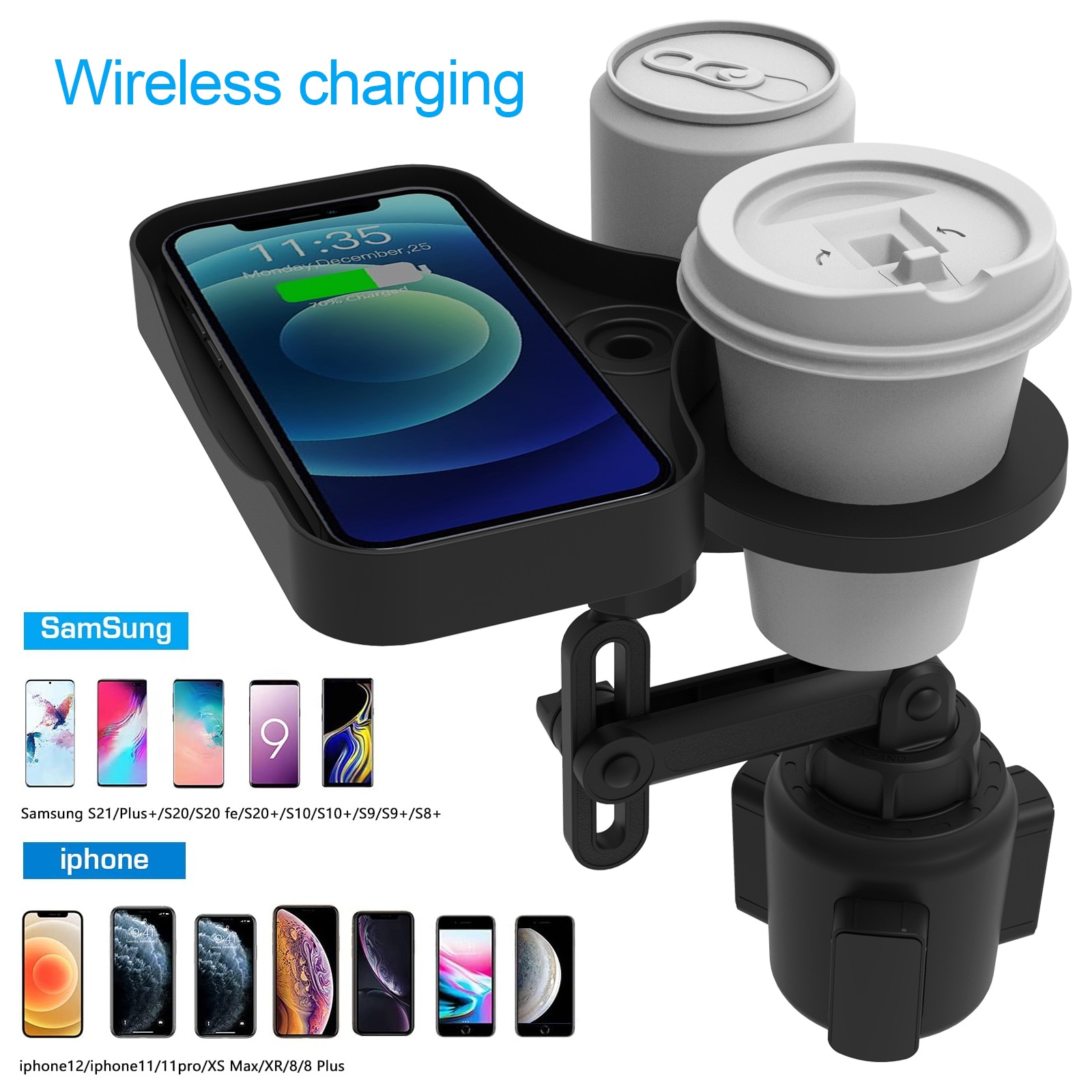 Mintiml Cup Holder Expander Adapter Universal Car Phone Drink Bottle Stand Rack Adjustable ABS Auto Accessories