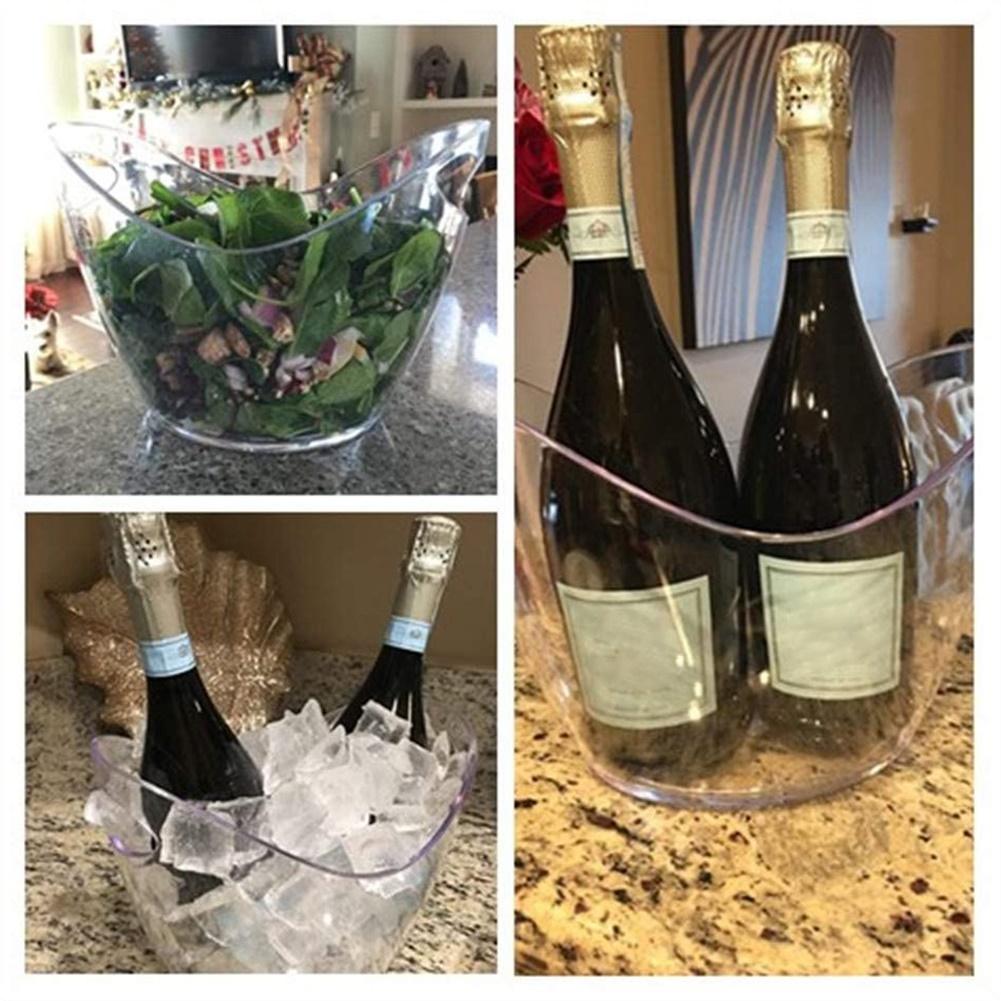 Seau à glace Transparent de 8l, porte-bouteille de cuisine, pour vin, Champagne, bière