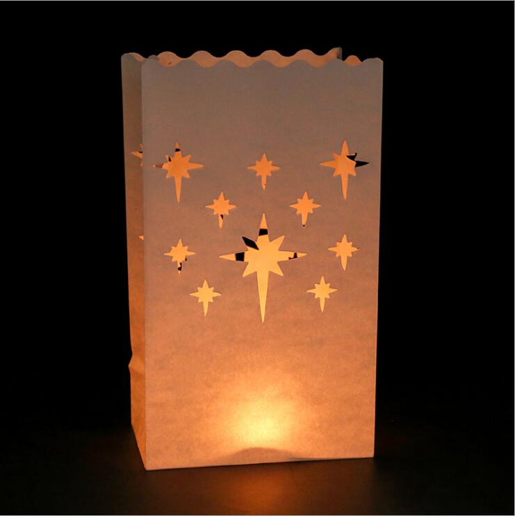 Lote de 20 unidades de portalámparas de té de doble Corazón, faroles de papel, bolsa de velas para decoración de fiestas navideñas o bodas: Fireworks