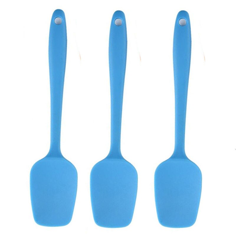 3PCS Silicone Spatula for Frying Pan Food Grade Silicone Spoon for Kitchen Spatula Non-Stick Cooking Baking Accessories Tool: Sky Blue