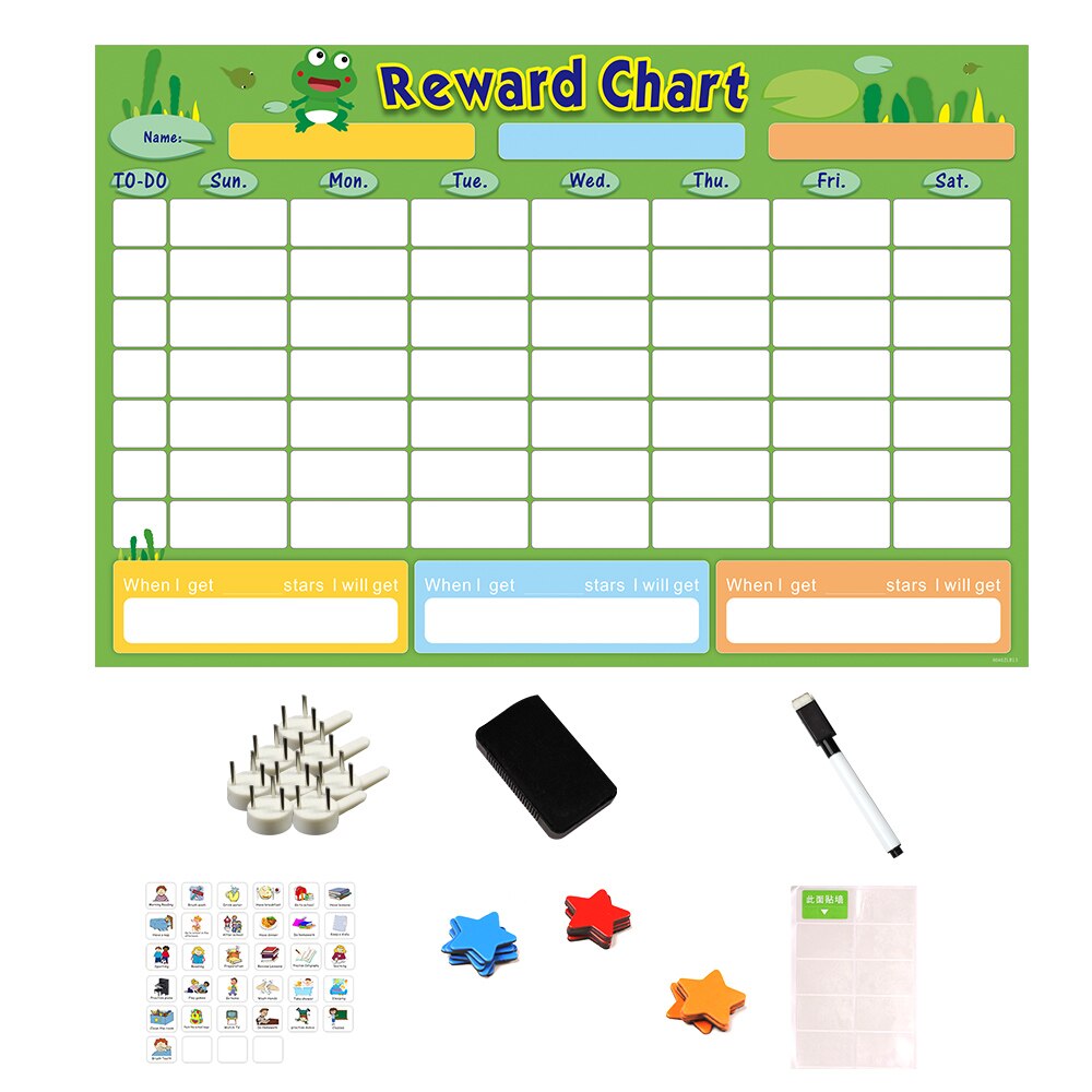 Magnetische Zeit Zeitplan Kalender Verantwortung Diagramm Verhalten Lästige Pflicht Belohnung Diagramm für Mehrere freundlicher Pädagogisches Entwicklungs Spielzeug: 6040ZLB13