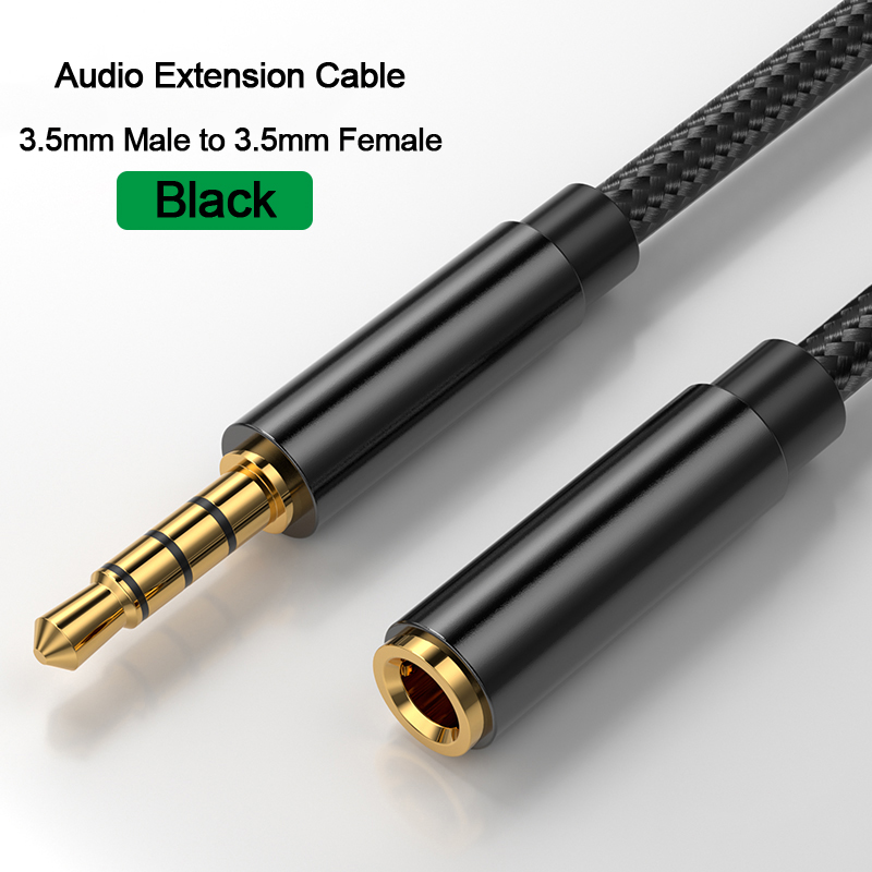 3.5mm Audio Extension Cable Jack Aux Cable For Headphones Speaker Extender Cord For Mobile Phone Car PC Amplifier MP3/MP4 Player: black / 2m