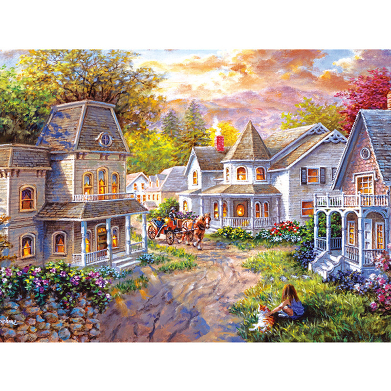 DIY 1000 Pieces Jigsaw Puzzle Educational Puzzle Games Toys Assembling Picture Landscape Puzzles For Adults Children Kids: A817 with opp bag