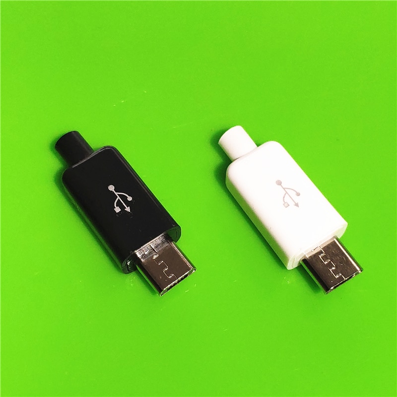 10 stks/partij YT2153 Micro USB 4Pin Mannelijke connector plug Zwart/Witte lassen Data OTG line interface DIY datakabel accessoires