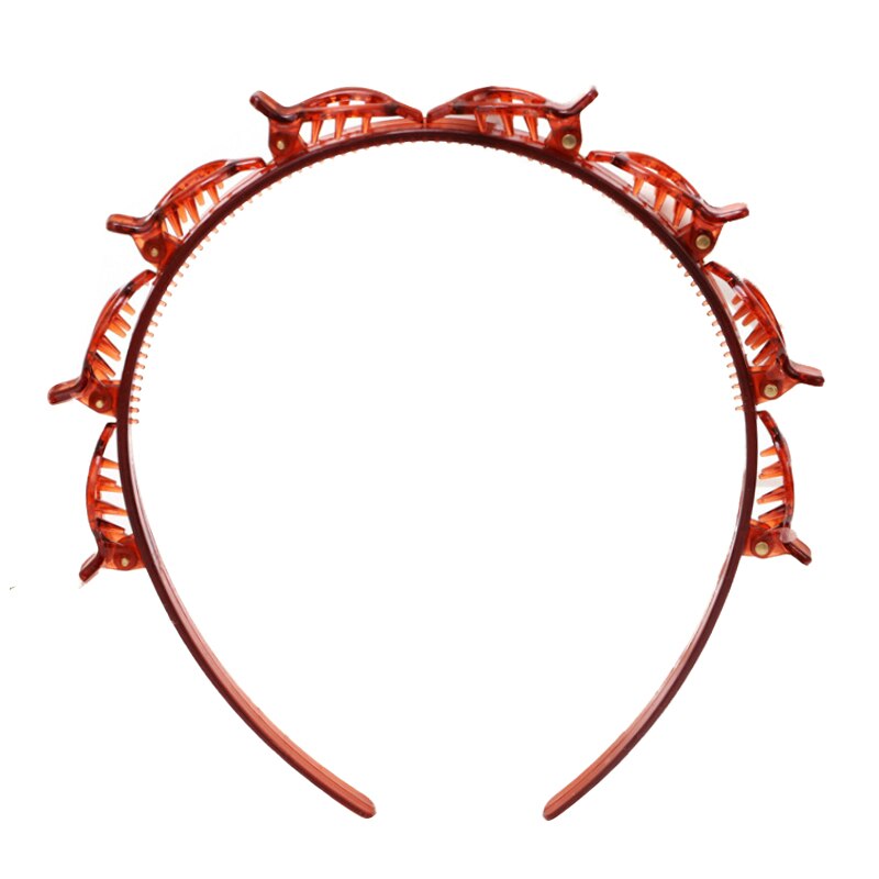 Horquilla para peinado de doble capa para niña, diadema trenzada de plástico multicapa, Clip de Aro para el pelo con dientes, corona, accesorios para el cabello para niña TSLM2: 01