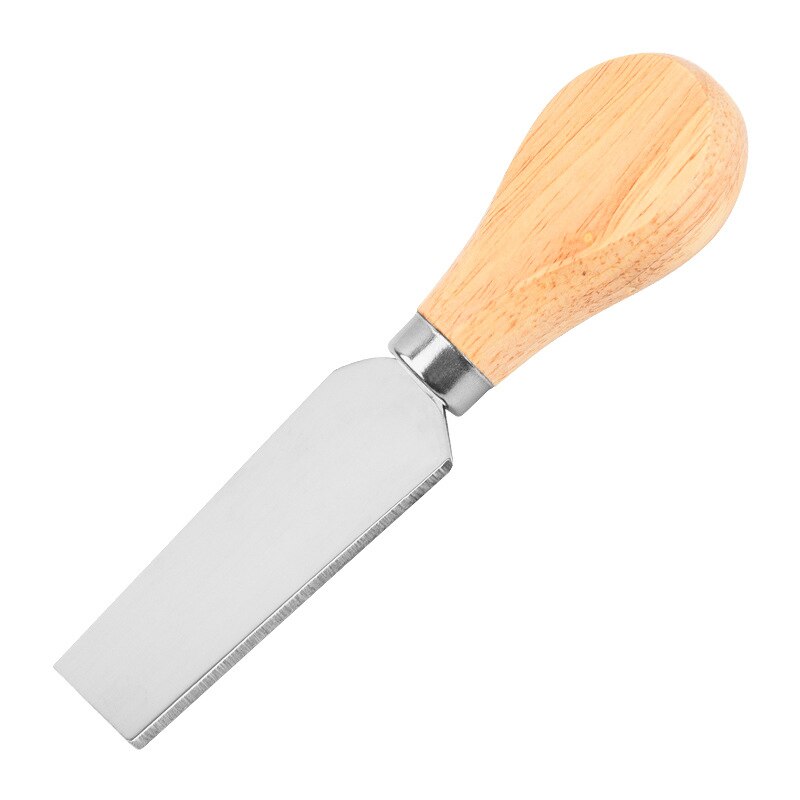 4PCS Cheese Knives Stainless SteelOak Handle Cheese Cutter Cheese Board Butter Spatula Kitchen Cheese Tools: Soft cheese knife