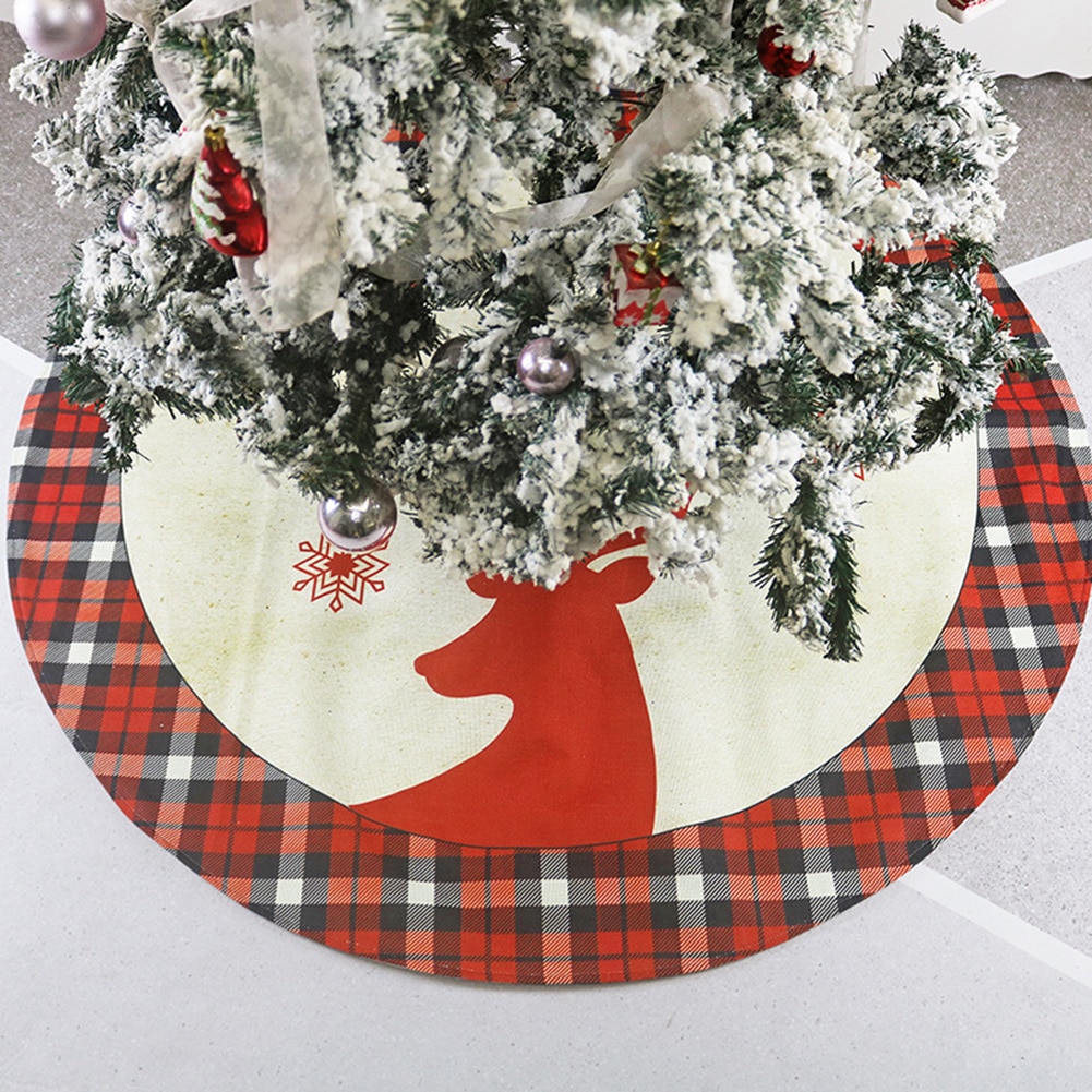 Ronde Elanden Patroon Plaid Non Woven Xmas Boom Rok Tapijt Kerst Decor Nieuwjaar Xmas Party Home Decoratie Tapijt