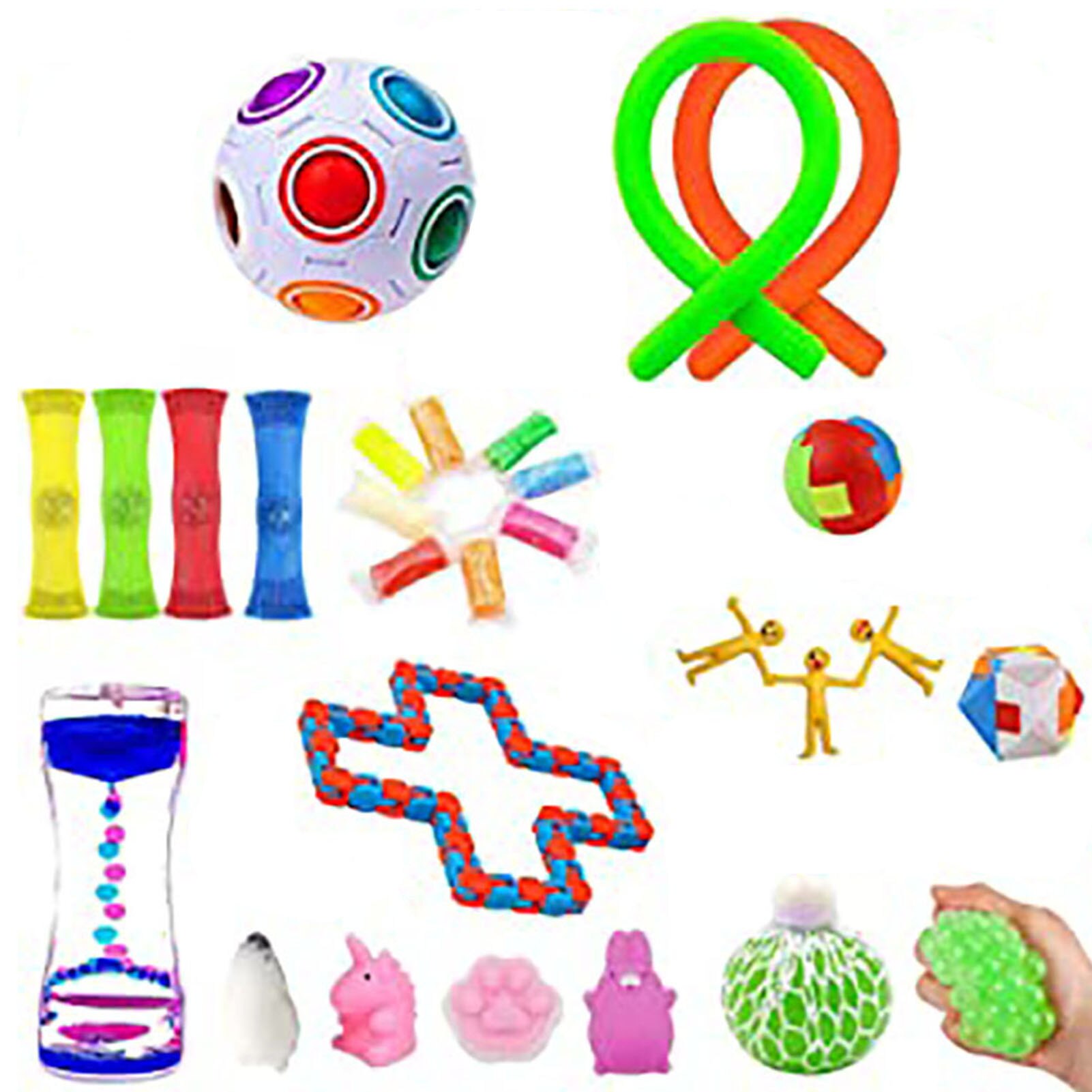 Sensory Fidget Toy Set - Stress Relief Balls - Autism & Anxiety Therapy - Pop Bubble & Squeeze Toys for Kids & Adults: 05