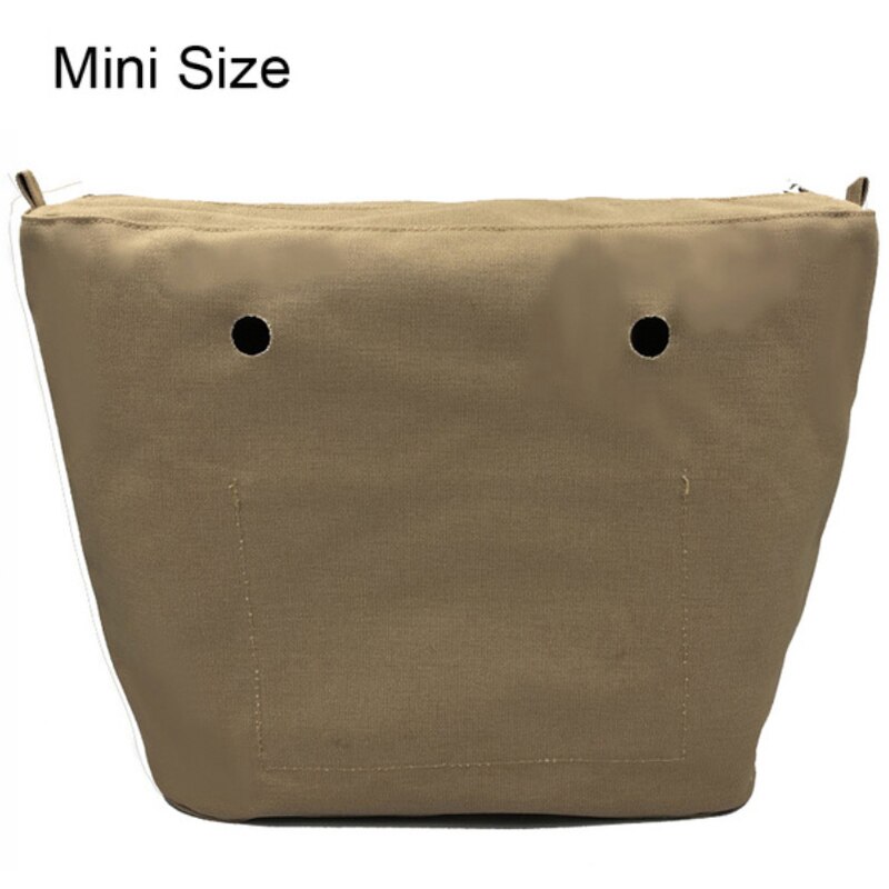 Mini Size Solid waterproof Insert Lining inserts for O bag Obag Mini Pocket women handbag accessories: Khaki Mini