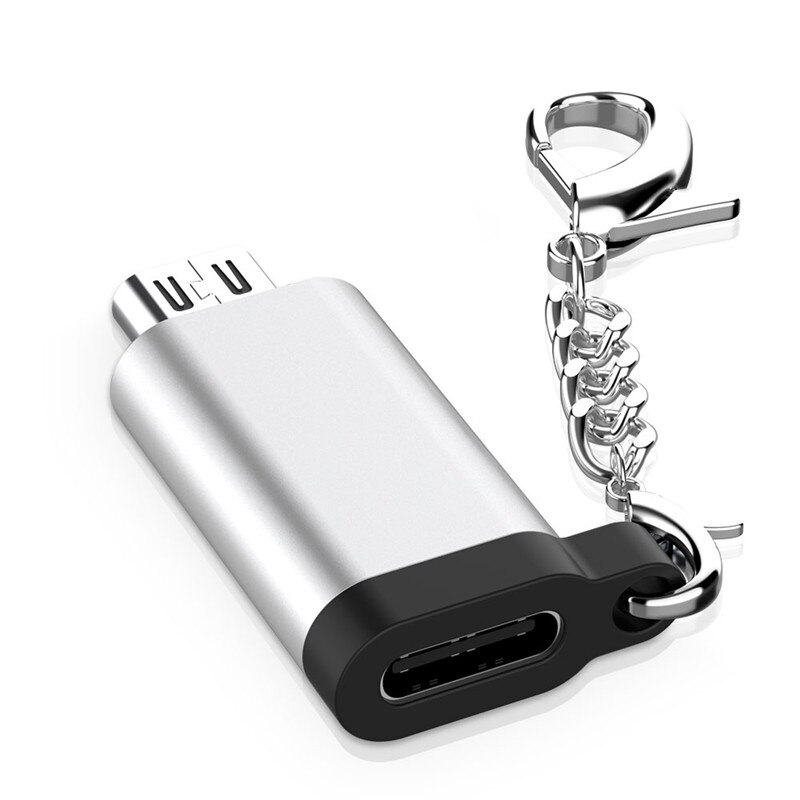 Micro Usb Male Naar Type C Vrouwelijke Converter Usb C Type-C Otg Opladen Data Sync Adapter Kabel Voor samsung Xiaomi Huawei: Silver