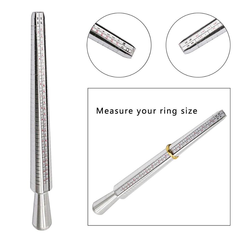 4 Stuks Ring Mandrel Sizer Tool Met Metalen Doorn Finger Sizing Meetstok En Ring Sizer Guage En Rubber Juweliers hamer