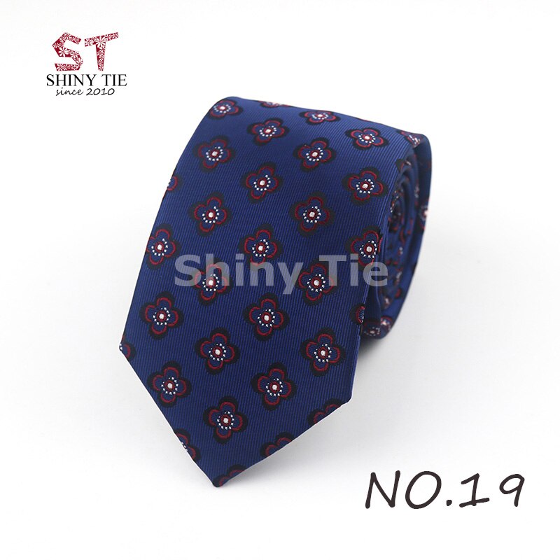 Menns polyester slips formell 7cm stripete hals slips business svart blå vintage gravatas for bryllupsfest dress: 19