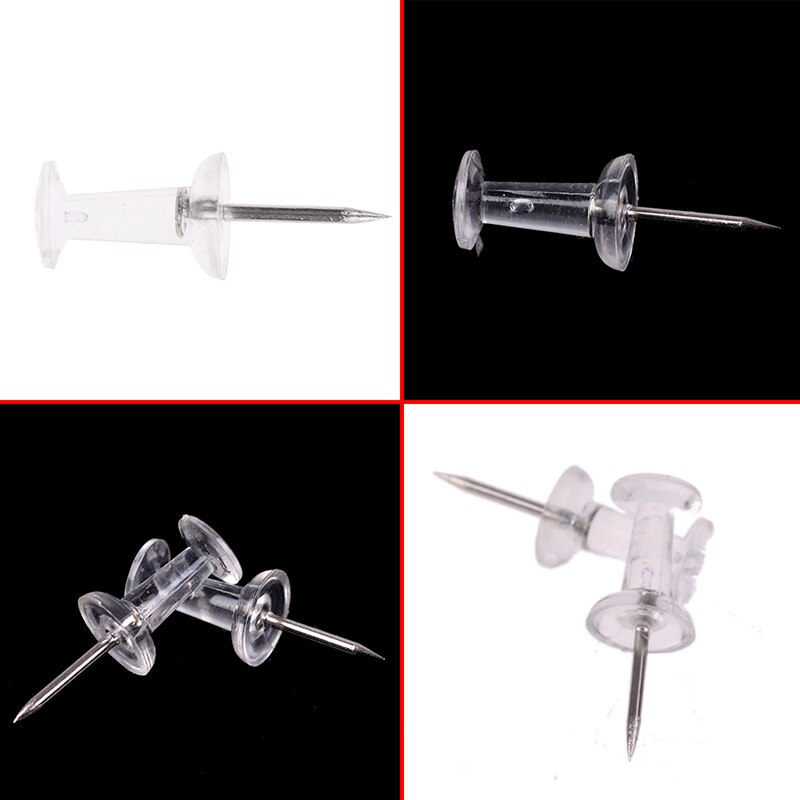 50pcs/set Plastic Transparent Rose Gold Push Pins Thumb Thumbtack Board Pins Drawing Photo Wall Studs Office School Supplies