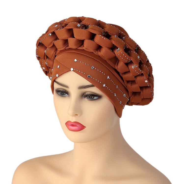 Autogele – couvre-chef africain en gel Aso oké, Turban musulman, casquette nigériane de mariage, couvre-chef prêt à porter,