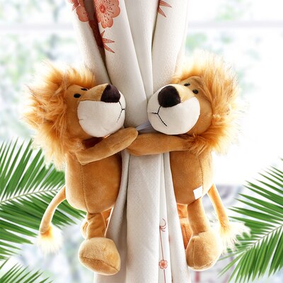 2 pièces Jungle forêt animaux rideau porte-embrasse crochets cravate dos enfants chambre décoration accessoires Holdback rideau sangles: A