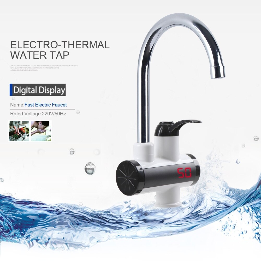 220V 3000W Electric Kitchen Water Heater Tap Instant Cold Heating Faucet Tankless Instantaneous Water Heater