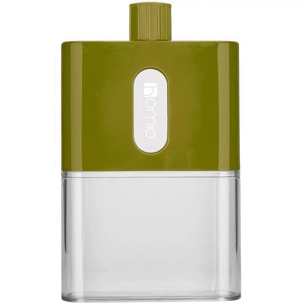 Unisex Portable Outdoor Large Capacity Flat Water Drinks Bottle Holder Container Transparent Plastic water Bottle: Green  