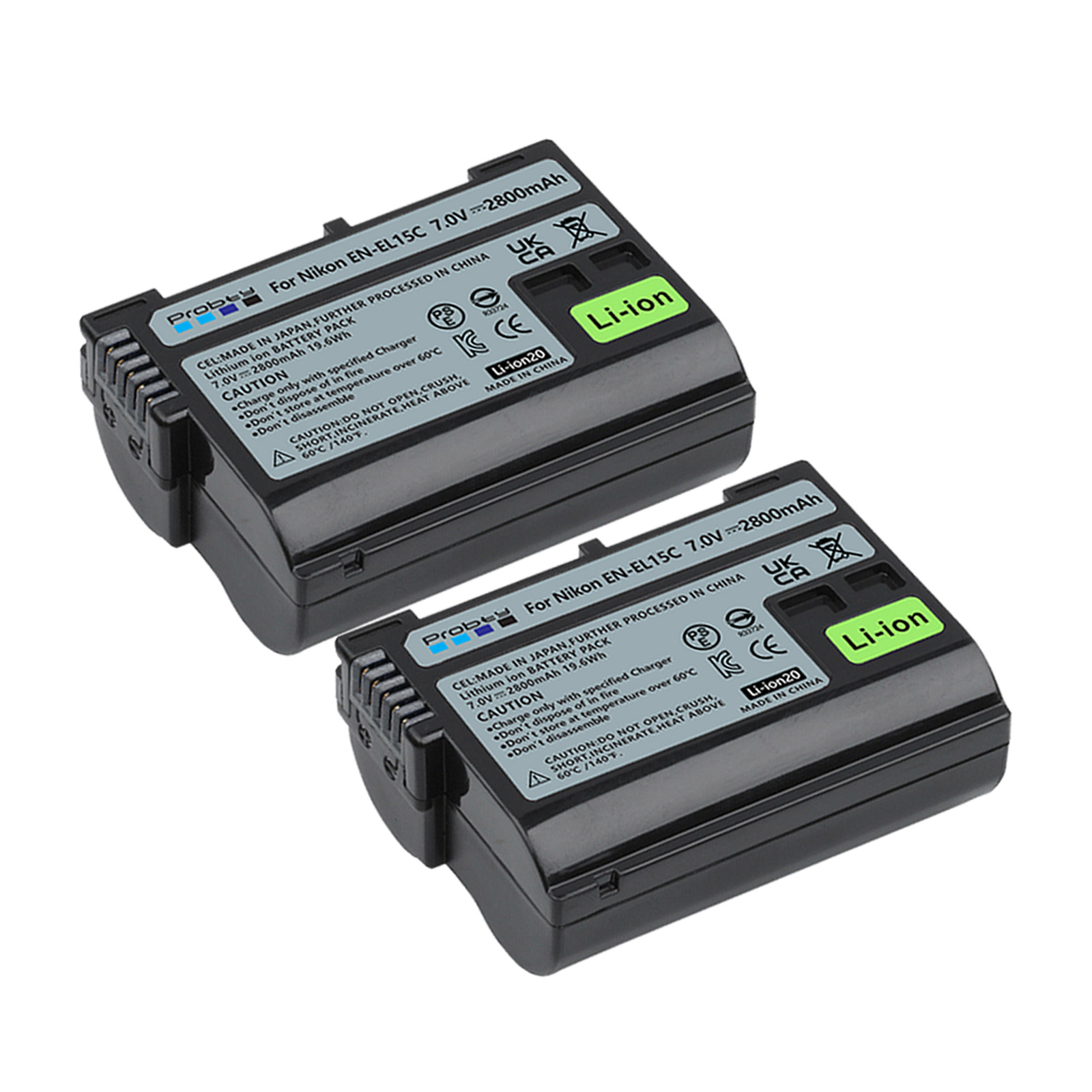 2800mAh EN-EL15A EN-EL15C EL15 EN EL15 Battery + LED Charger for Nikon D500, D610, D750, D800, D810, D850, D7000, D7100, D7500: black