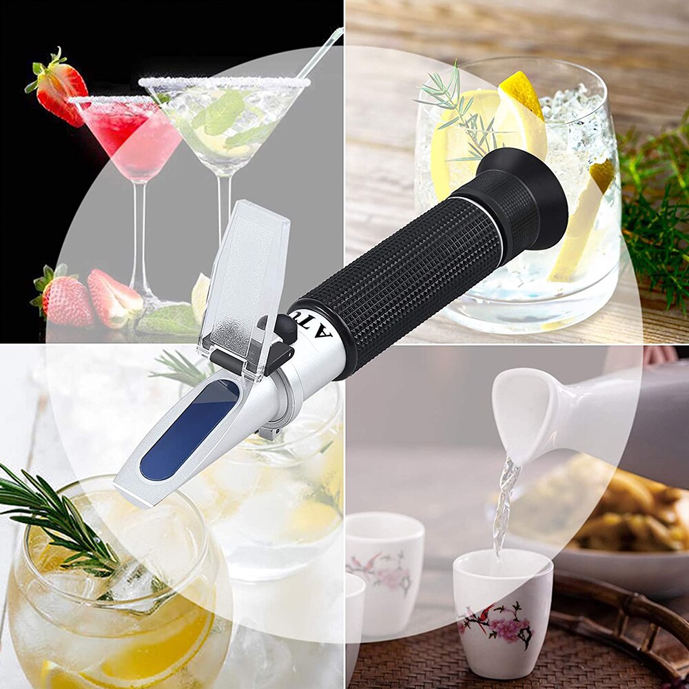 Alcohol Refractometer For Spirit Alcohol Volume Percent Measurement With Automatic Temperature Compensation Alcohol Hydrometer