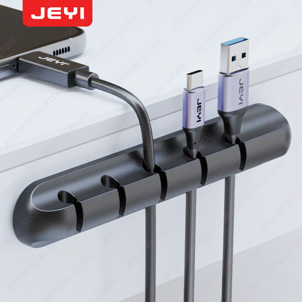 JEYI zelfklevende kabelhouder clips snoerbeheer draadorganizer voor desktop USB-oplaadkabel nachtkastje netsnoer muiskabel