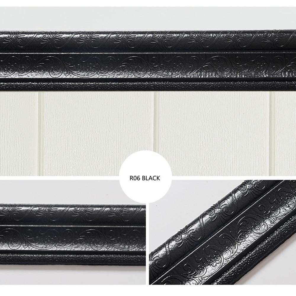 Waterproof Border Wall Sticker Top Corner Line Wall Edge Strip Wall Waist Line Sticker Tiles Wallpaper Border 3D Wall Decor