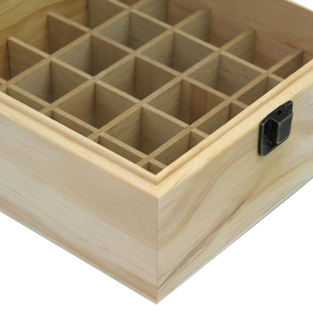 Allecto Plus - Houten Essentiële Oliën Opbergdoos Voor 15 Ml Flessen Organizer Standaard Met 12 Sleuven