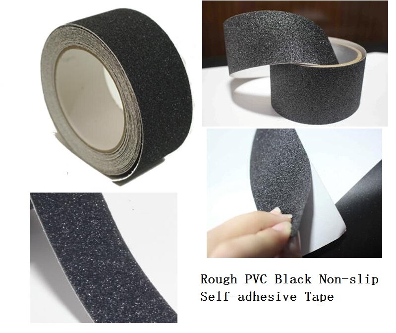 2.5cm*5m portaat lattia kylpyhuone jauhaa luistamaton pvc varoitus turvallisuus itseliimautuva karkea teippi liukueste stick 6 väriä