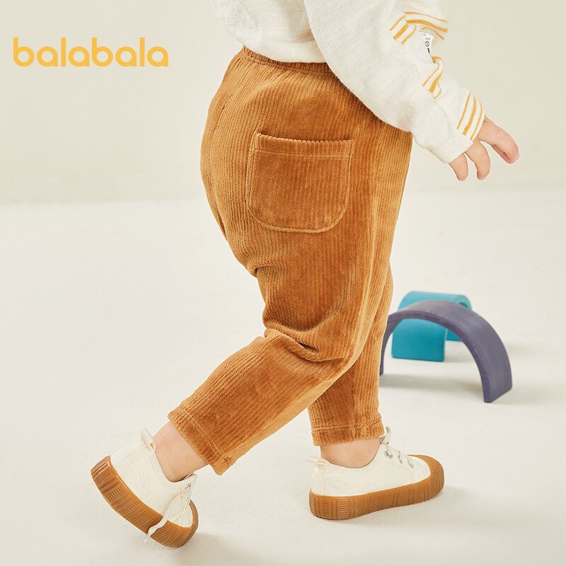Balabala bébé pantalons vêtements chauds bébé pantalons garçons pantalons de survêtement rétro velours côtelé pantalons décontractés