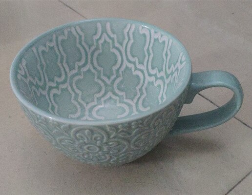 Keramische Handgeschilderde Koffiekopje Creatieve Vintage Cup Cafe Bar Levert Reliëf Persoonlijkheid Ontbijt Cup: 16