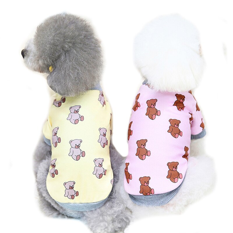 Camiseta con estampado de oso para perro, ropa de mascotas para perros pequeños y gatos, camisas de perrito, suéter de perro, ropa de Gato , Corgi de York, Otoño e Invierno