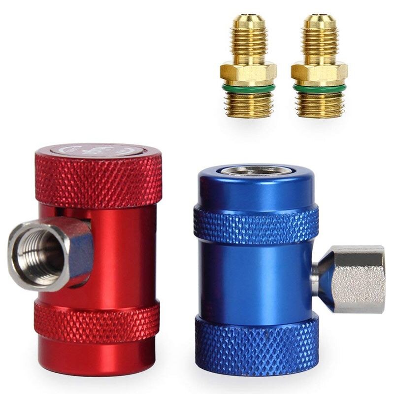 Car Auto AC High / Low Side R1234yf Quick Couplers Adapters Conversion Kit With Manual Couplers