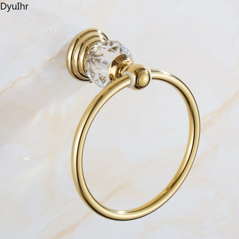 Europese Stijl Golden Crystal Handdoek Ring, Ring Handdoekenrek, Handdoek Opknoping Ring, Antieke Badkamer Handdoek Rek, badhanddoek Opknoping