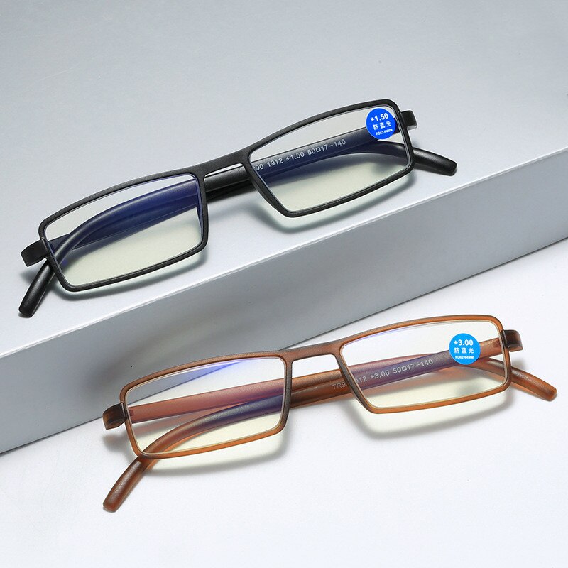 Zilead – lunettes de lecture rétro à monture carrée, Anti-bleu, pour personnes âgées, monture de couleur ultralégère + 1.0 à + 4.0