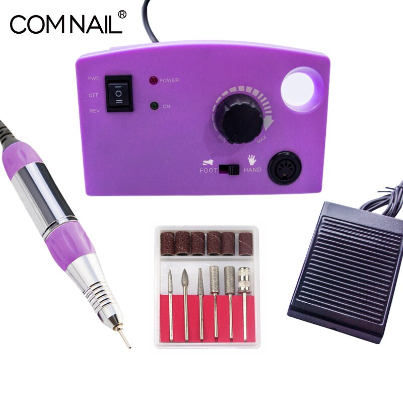 35000 Rpm 45W Nail Boor Machine Met 6 Basic Boren Nail Art Salon Machine Nail Polijsten Mater van Ru Magazijn Voorraad: Purple