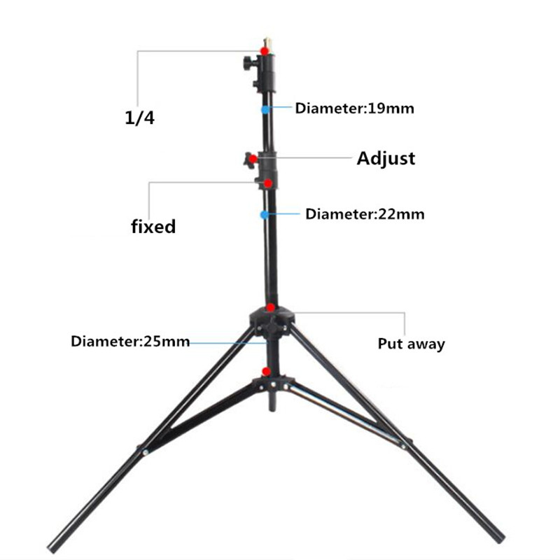 Studio levert 304 2 m light stand stand 1/4 schroef head tripod stand lente light stand voor Flash Fotografie licht softbox LED