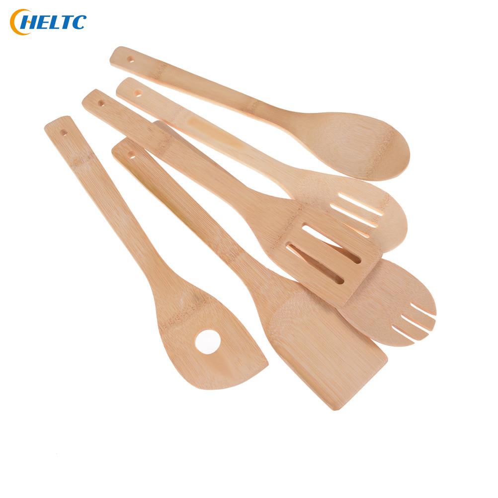 Cuchara de cocina , espátula para mezclar, utensilio de bambú, utensilios de cocina de madera, 1 ud.