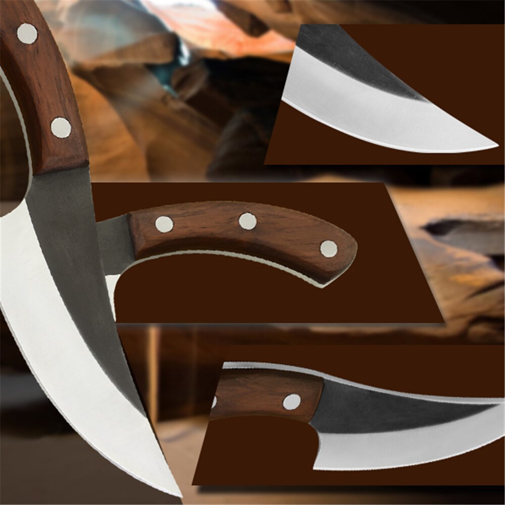 Cuchillo de cuchilla de Chef serbio de 5,5 pulgadas, cuchillo afilado para tallar de acero inoxidable, cuchillo de deshuesar, funda, caja de para amigos