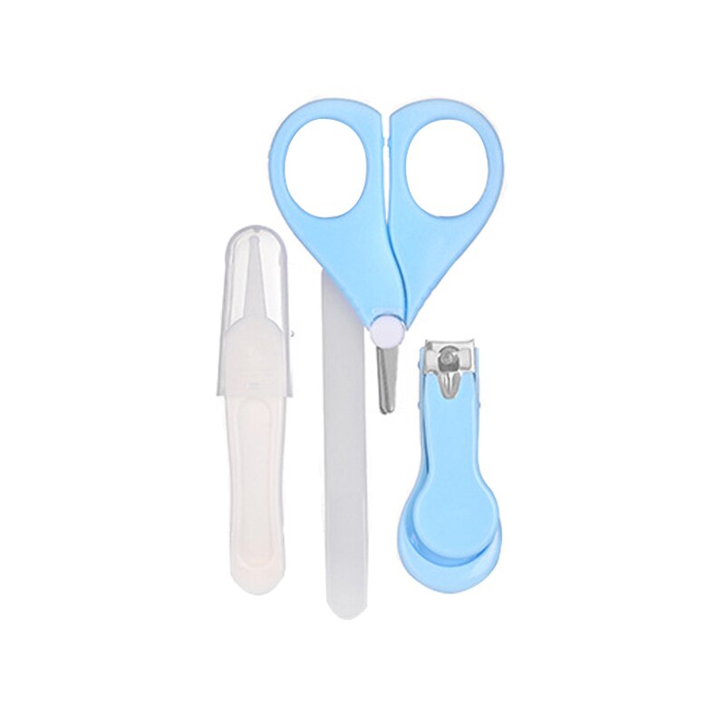 Cortauñas de dibujos animados para bebé recién nacido, recortador, juego de cuidado de uñas, kit de higiene para bebé, tijeras para recién nacidos, cortador de uñas para niños: Blue 4pcs